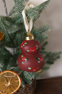 Crimson Ceramic Heirloom Ornament