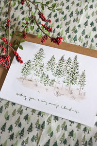 Pine Trees Christmas Card