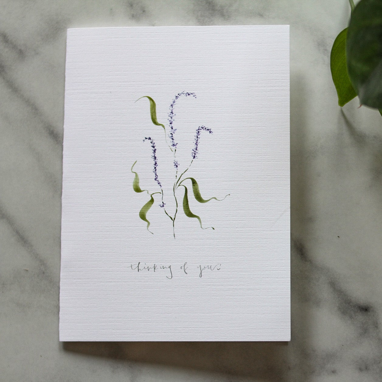 Lavender "thinking of you" card
