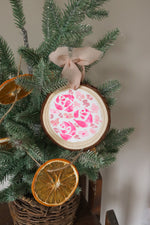 Load image into Gallery viewer, Pink Lover Wood Slice Ornament
