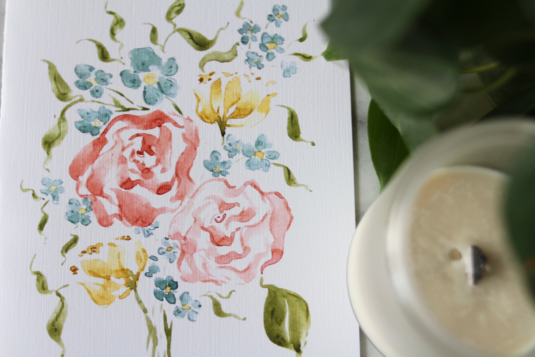 Spring palette bouquet card