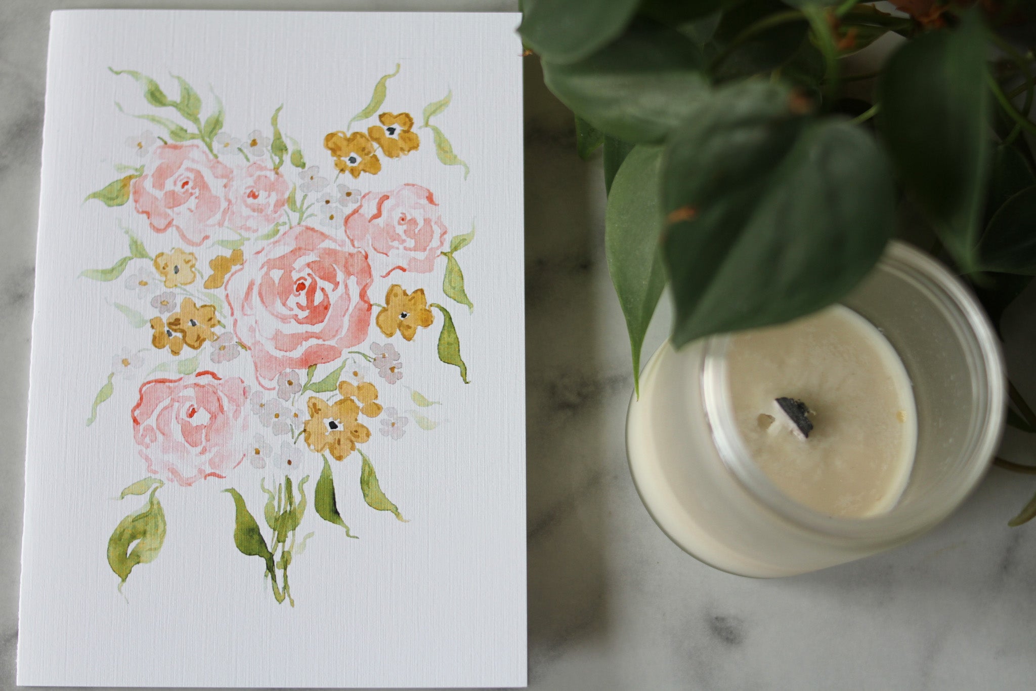 Summer palette bouquet card